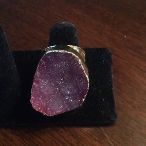 Pink Druzy Ring